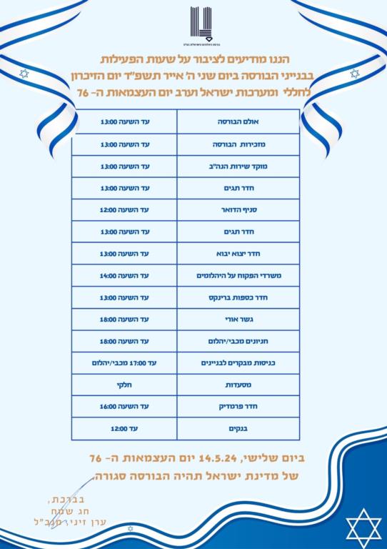 שעות פעילות עצמאות